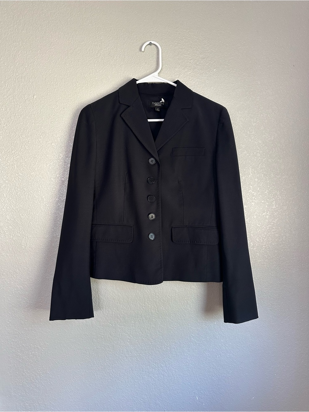 Talbots Wool Blend Long Sleeve Button Down Blazer Suit Jacket
